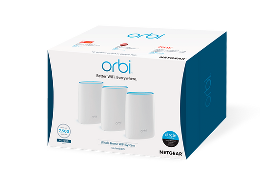 Orbi AC3000 Tri-Band WiFi Ssytem (RBK53) - 1 Router + 2 Satellites(RBK53-100PES)