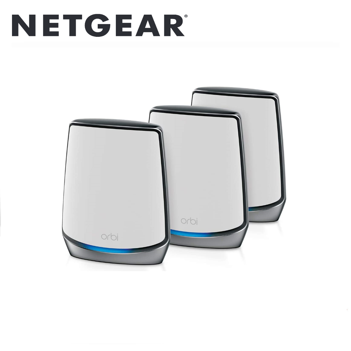 Orbi Tri-band Mesh WiFi 6 System, 6Gbps Router + 2 Satellites(RBK853-100EUS)