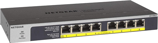 8-Port Gigabit Ethernet Unmanaged PoE Switch - with 8 x PoE+ 60W(GS108LP-100AJS)