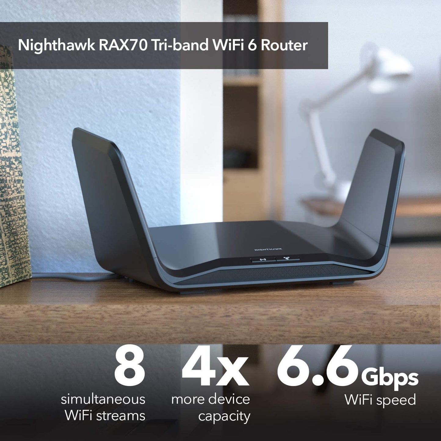 Nighthawk AX6600 8 Stream Tri-Band Wifi 6 Router(RAX70-100EUS)