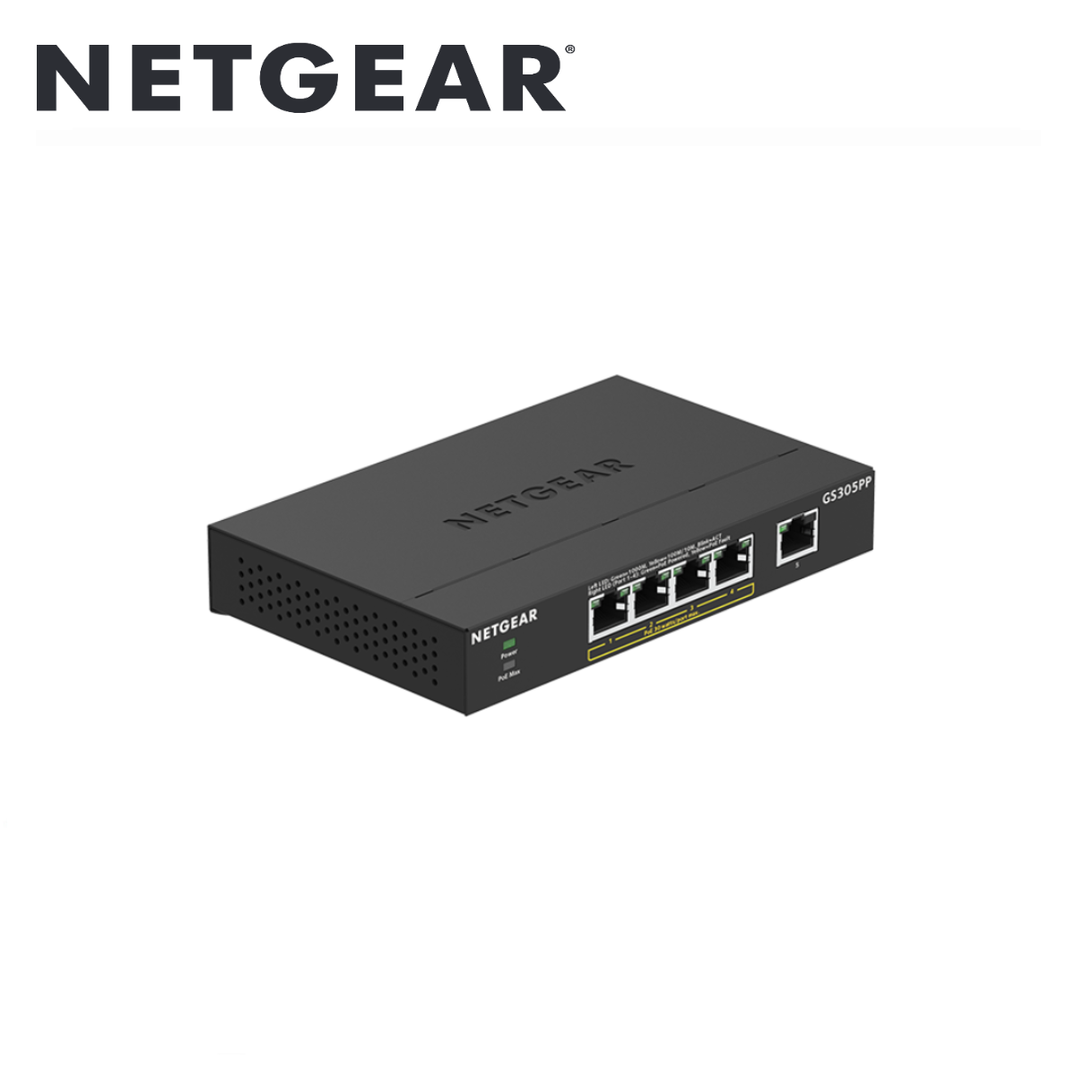 5-Port Gigabit Ethernet SOHO Unmanaged Switch with 4-Ports PoE+ (83W)(GS305PP-100PES)