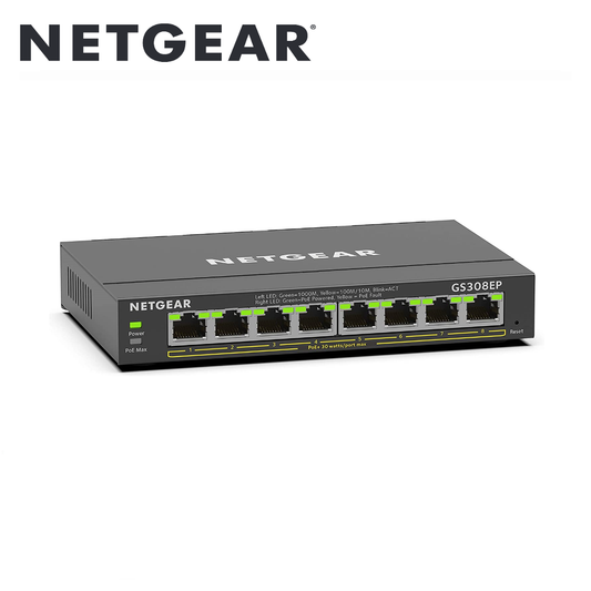 8-Port PoE+ Gigabit Ethernet Plus Switch (62W)(GS308EP-100NAS)