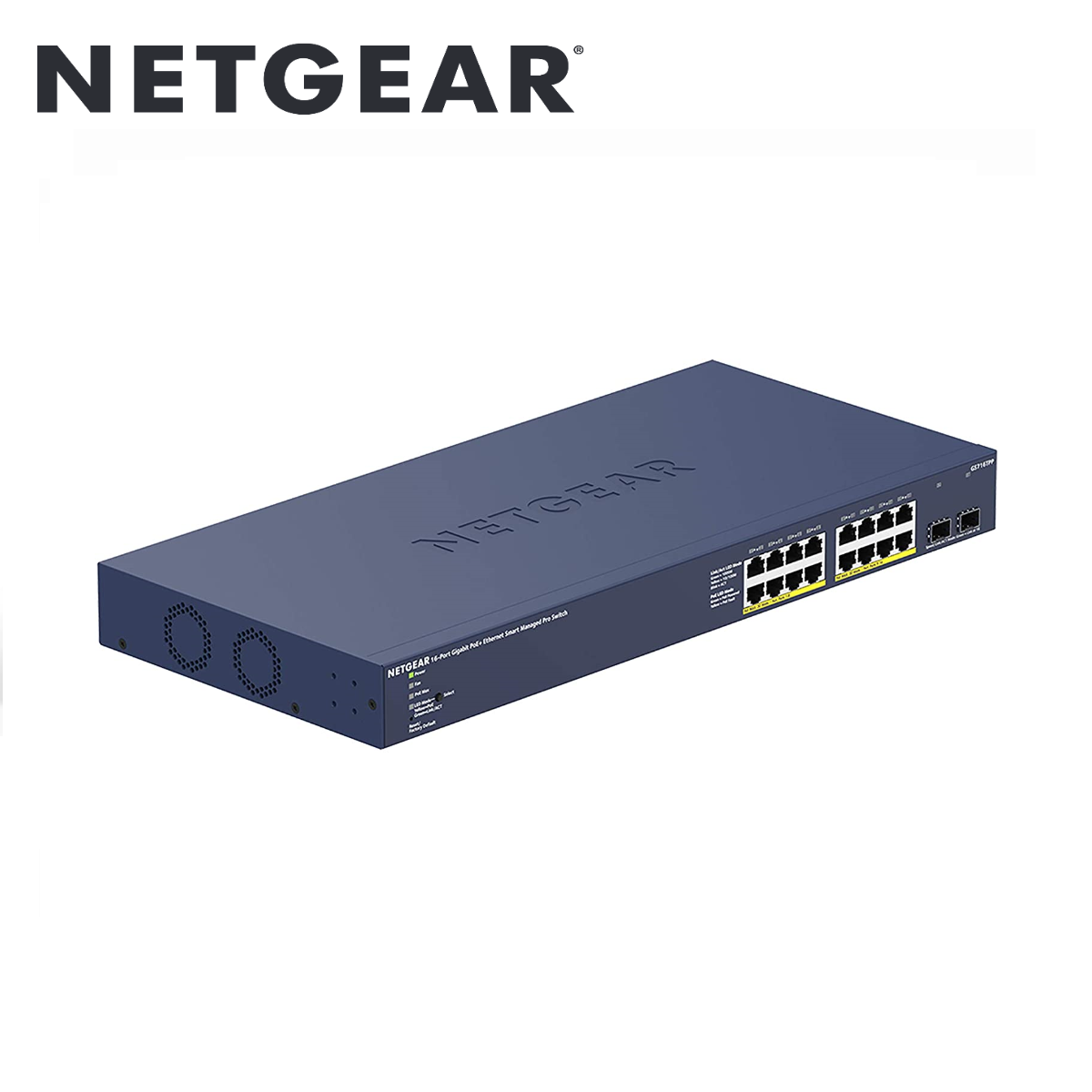 NETGEAR 16-Port Gigabit Smart Managed Pro PoE+ Switch with 2 SFP Ports (GS716TPP-100AJS)