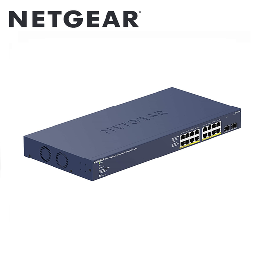 NETGEAR 16-Port Gigabit Smart Managed Pro PoE+ Switch with 2 SFP Ports (GS716TPP-100AJS)