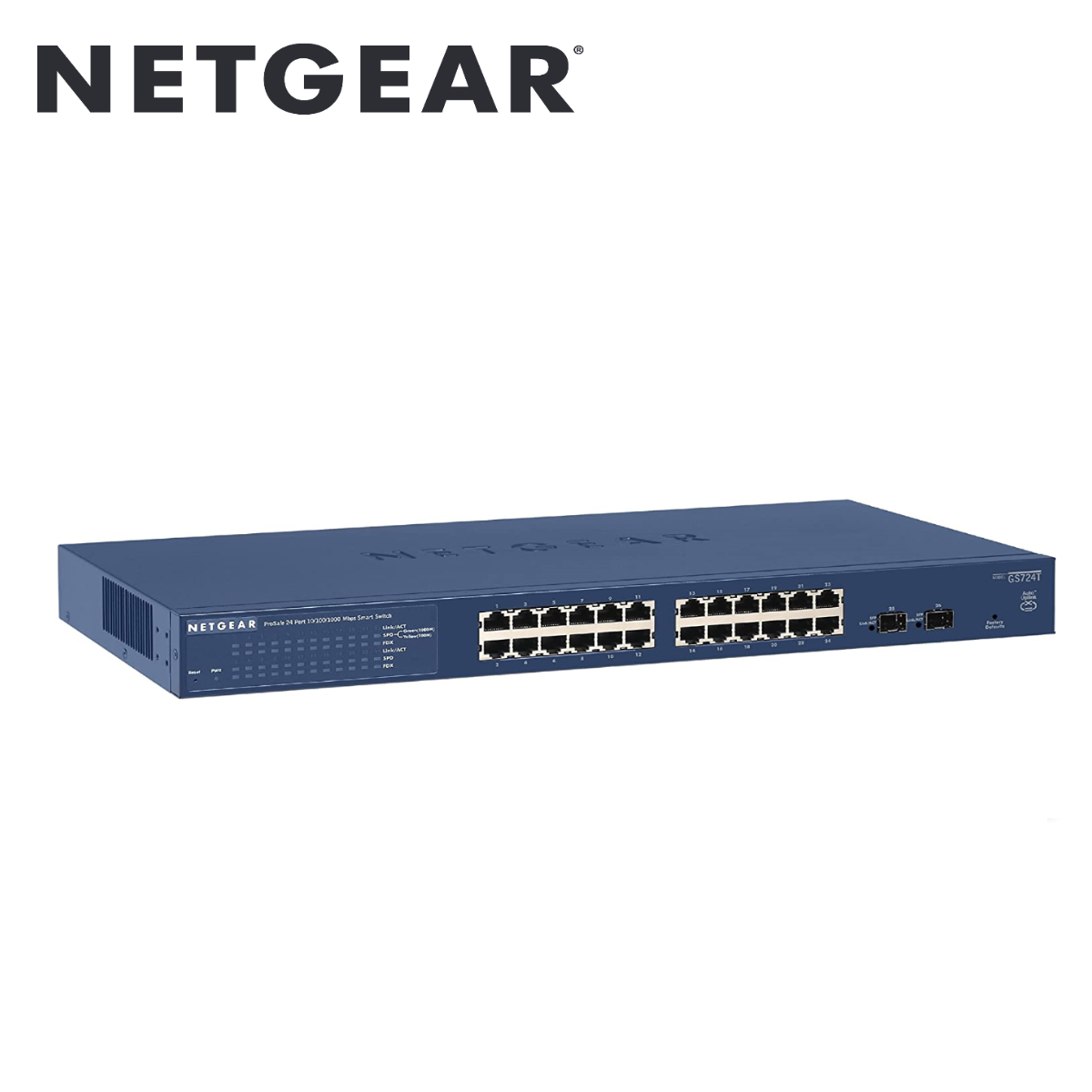 24-Port Gigabit Ethernet Smart Switch with 2 Dedicated SFP Ports(GS724T-400EUS)